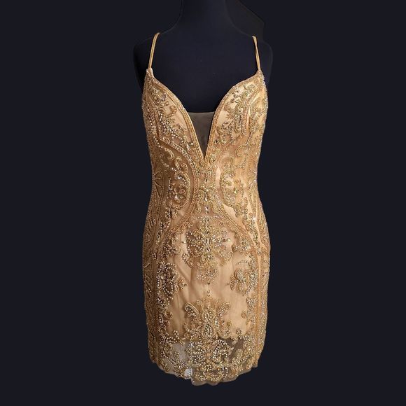 Gold Vienna Size 8 Cocktail dress - Picture 2 of 2